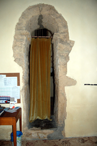 Anglo-Saxon arch on the south wall of the west tower January 2010